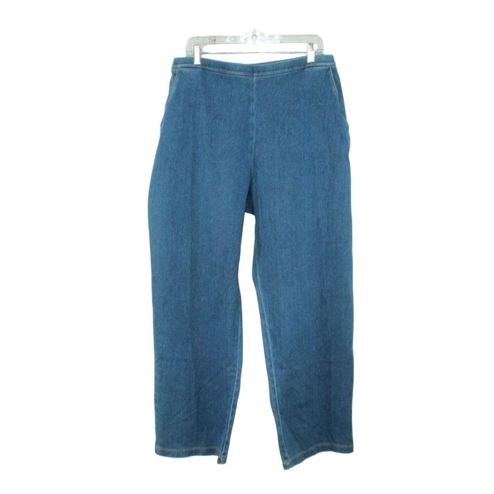 LL Bean BeanFlex Jeans Mid Rise Pull On Stonewashed Pants Size 1X